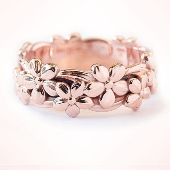 Rose Gold Tone Flower Ring - Picture 3 of 3